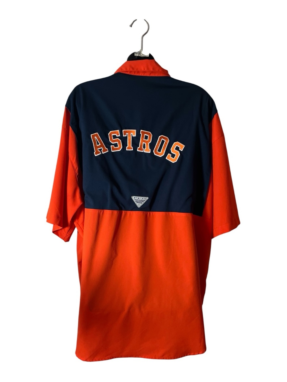 Columbia Men’s Astros Wordmark Tamiami  Short-Sleeve Shirt 2XL/TG
